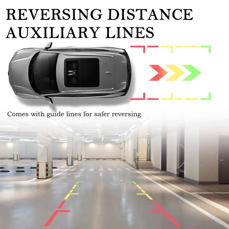 Plug & Play Backup Camera with Monitor 4.6'',12 LED HD Rearview Mirror Camera for Night Vision,150° Wide Angle Universal Car Reverse Camera with Monitor System Fits Cars,SUV,Trucks