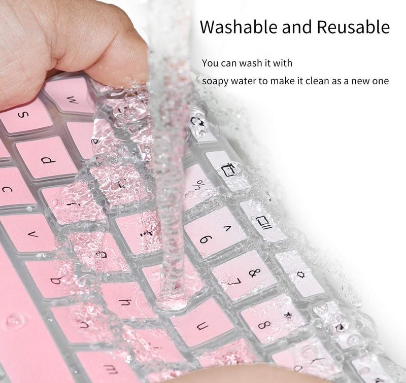 Keyboard Cover Skin for Lenovo Chromebook C330 C340 2-in-1 11.6 / Lenovo 100E 300E 500E Chromebook 11.6 / Lenovo Chromebook N20 N21 N22 N23 11.6 / Lenovo Flex 11 Chromebook 11.6" Skin, Ombre Pink
