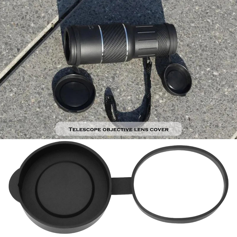 2pcs Rubber Objective Lens Caps Objective Lens Protective Cover Compatible with 8x42 10x42 12x42 Binoculars Monoculars, Black