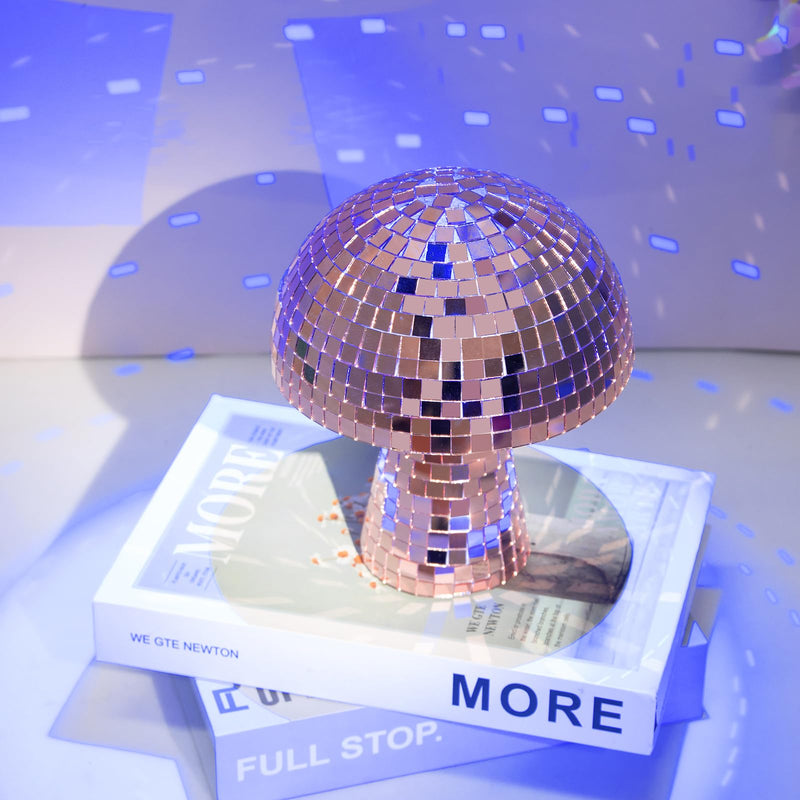 [AUSTRALIA] - 7 Inch Rose gold Mushroom Disco Ball, Mushroom Disco Ball Reflective Mirror Ball for Wedding Party Room Bar Decor 7inch 