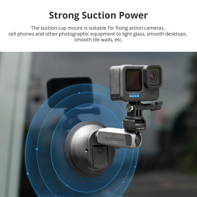 [AUSTRALIA] - PGYTECH CapLock Suction Cup Mount Compatible for DJI OSMO Action 4/3/2, Gopro 11/10/9/8, OSMO Pocket 2, Insta360 ONE RS, R, ONE X3, X2 with 1/4"-20 Standard Thread Adapter Suction Mount 