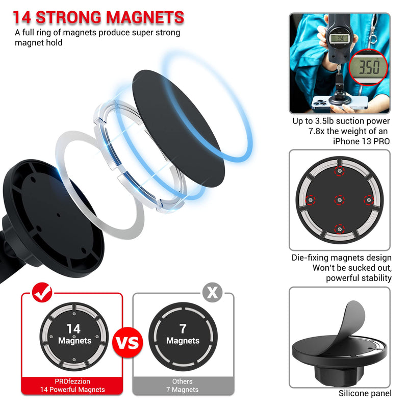 Phone Holder Mount Magnetic Accessories: Fitness Equipment Gym Motorcycle Handlebar, Exercise Bike, Treadmill, Stroller, Cart, for Magsafe iphone 15 14 13 12 Plus Pro Max & All Phone Stand Clamp Gym Mount