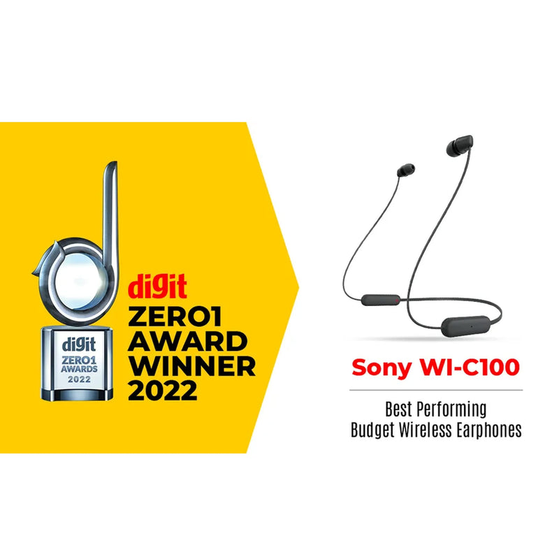Sony WI-C100 Wireless in-Ear Bluetooth Headphones with Built-in Microphone,Blue,(Pack of 2) Blue One Size (Pack of 2)