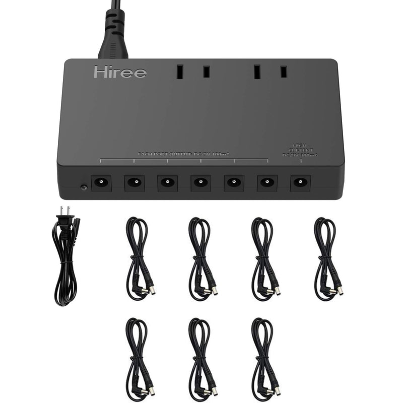 Guitar Pedal Power Supply 7 DC Output for 9V Effect Pedal Board with 2 AC Outlets for Charging Speaker, Musical Instruments