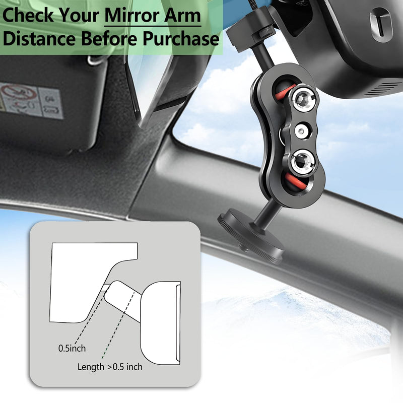 [AUSTRALIA] - Dash Cam Mount, 1/4 "1/8" Threaded Camera Bracket, Aluminum Rearview Mirror Driving Recorder Mounting Base, Suitable for OldShark Apexcam Chortau ORSKEY Jeemak Ricoh GoPro NIUTA Dash Cam 