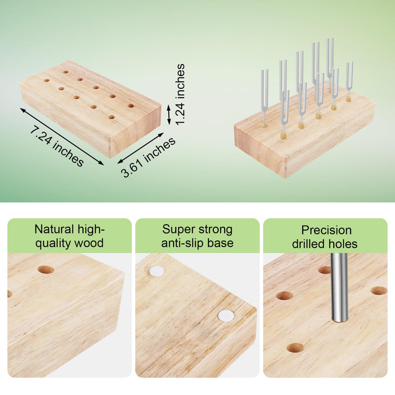[AUSTRALIA] - Wooden Tuning Fork Holder - Holds Up to 10 Tuning Forks for Convenient Storage 
