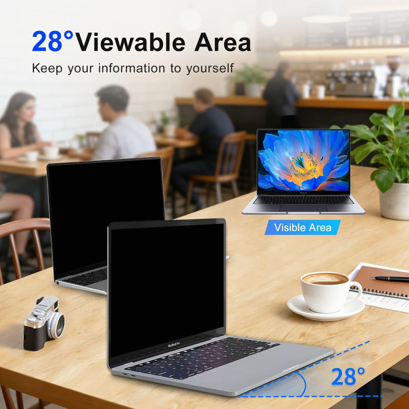 2Pack Magnetic 16 Inch Laptop Privacy Screen 16:10 Aspect Ratio, Removable Anti-Blue/Glare Protector Film, Anti Spy Desktop Security Private Filter 16in 16inch 2pcs Beige