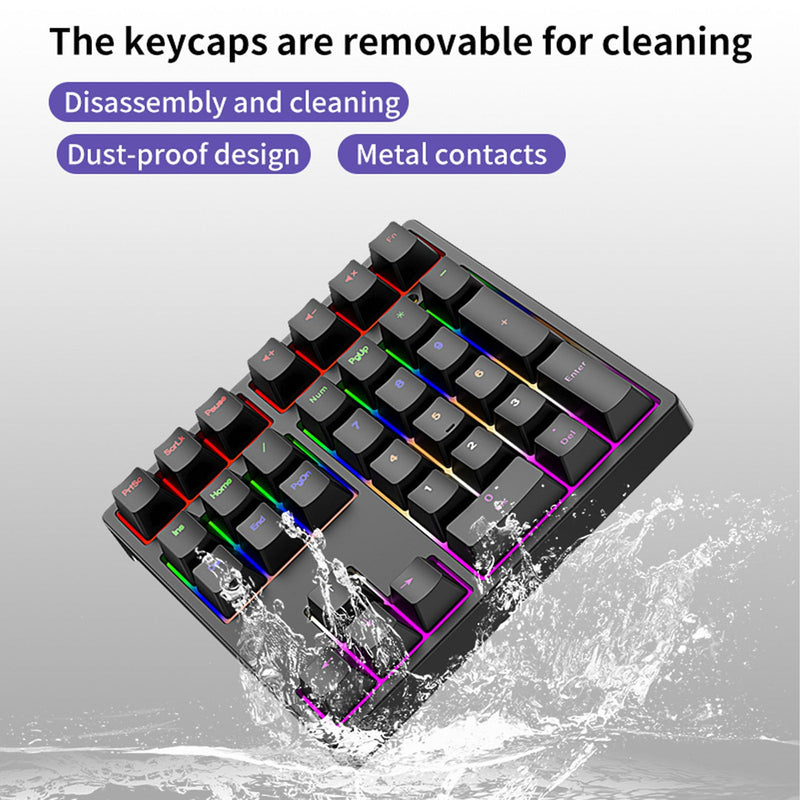 Tangxi Mechanical Number Pad with Blue Switch, 34 Keys Wired Numeric Keypad with RGB Backlight and Stair Step Key Layout, Ergonomic Numpad for Laptop PC Desktop (Black) Black
