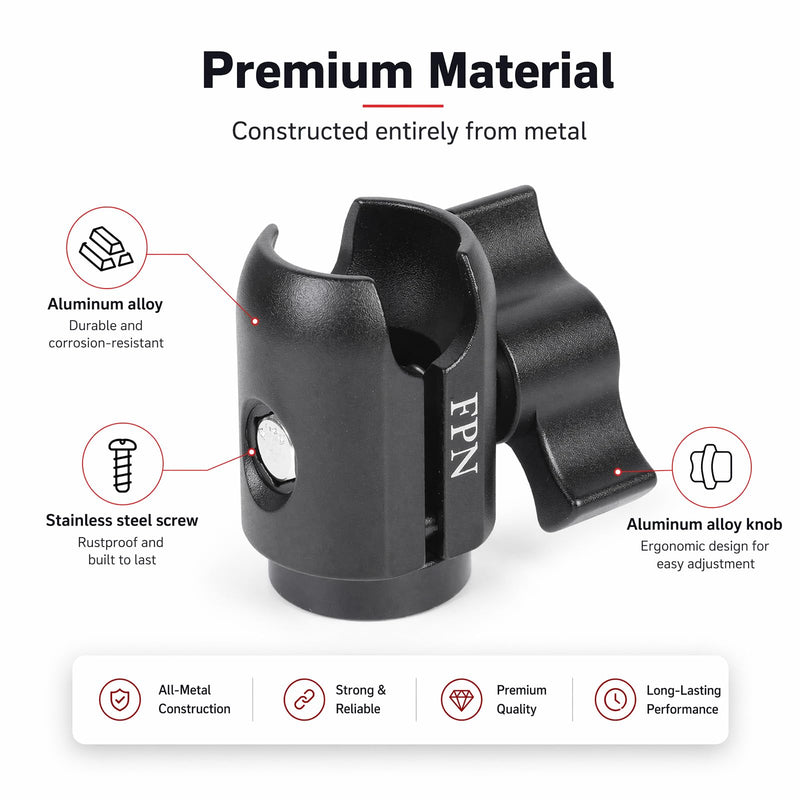 Aluminum Alloy Single Socket Arm with 1/4"-20 Female Thread Hole for 1" Ball Components, 360° Rotation, Compatible with RAM B Size Mounts 1/4"-20 Female Thread Mount for 1" Ball