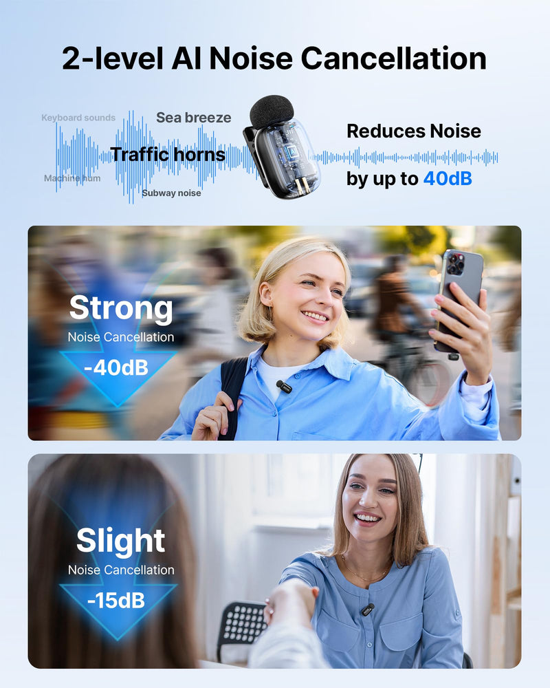 [AUSTRALIA] - BOYA mini 2 Wireless Lavalier Microphones for iPhone 15/16/17 & Android, AI Noise Cancellation, App Control, 30H Battery Life with Charging Case, Lapel Microphone Wireless for Video Recording Vlogging Black 2TX+USB-C RX+1CC 