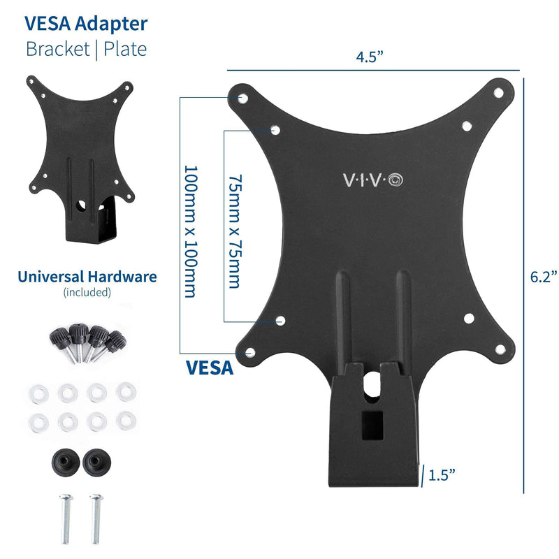 VIVO 2 Quick Attach VESA Adapters Designed for Dell Monitors S2218, S2318, S2319, S2418, S2419H, S2718, S2719, SE2419H, and More with Dual Monitor Desk Mount for 13 to 27 inch Screens