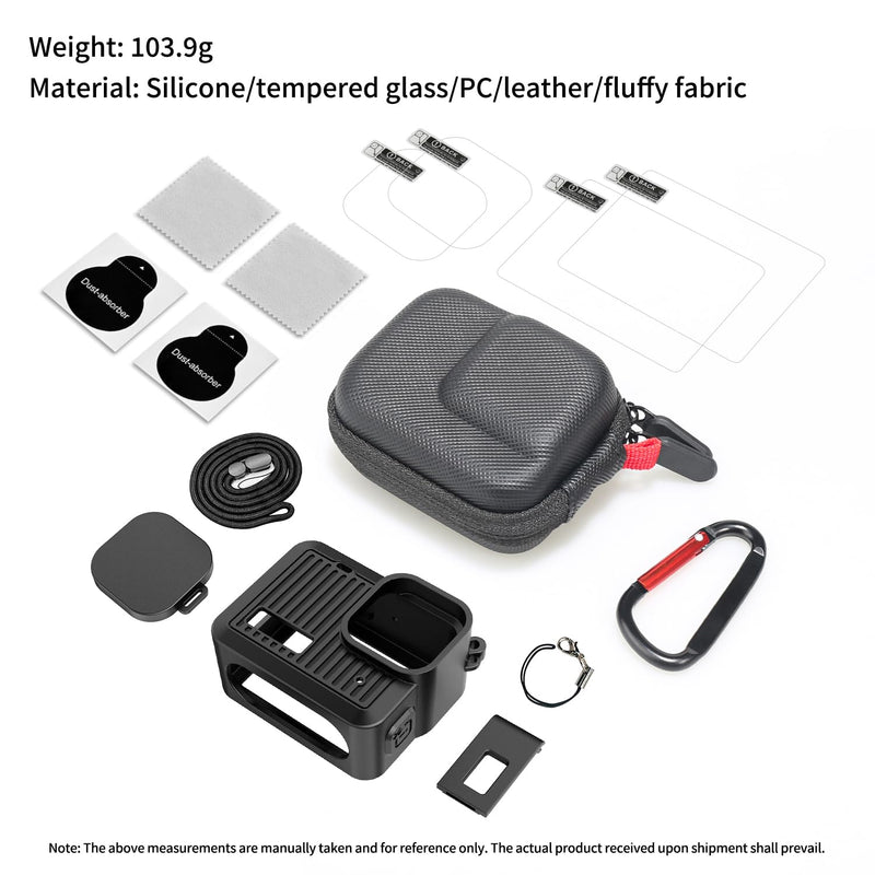 [AUSTRALIA] - Accessories Kit for GoPro Hero 4K Accessories Including Silicone Protective Cases Storage case Tempered Glass Protective Films Lens caps lanyards and Battery Side Covers for GoPro Hero 