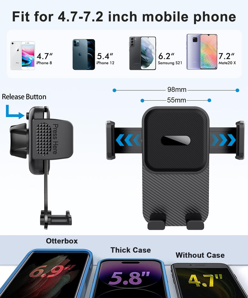 Car Phone Holder for Toyota Highlander 2020-2025 Accessories 8 Inch Screen Fixed Clip Adjustable 360 Degree Rotation Cell Phone Mount Hands Free
