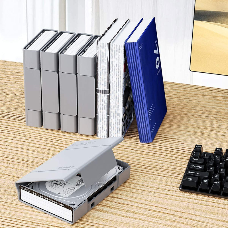 ORICO 3.5 Inch Hard Drive Case Protective Box with Anti-Static ,Shockproof and Dustproof Function, Storage Case for HDD External Hard Drive Case,Gray,5 Pack-PHP35 PHP-GY