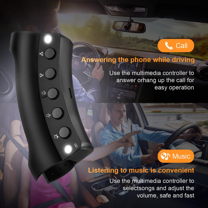 Wireless Steering Wheel Remote Control with Signal Indica for y-metdriving Portable car Stereo and Other Android car Stereo,with Low Battery Alert,Bluetooth Interface Function Control