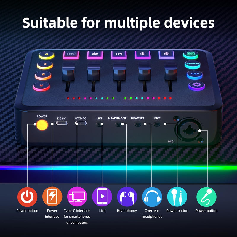 [AUSTRALIA] - Podcast Equipment Bundle Includes Audio Mixer and BM800 Microphone, Ideal for Video Production, Live Streaming, Gaming voiceovers. Compatible with Various Operating Systems and Software 