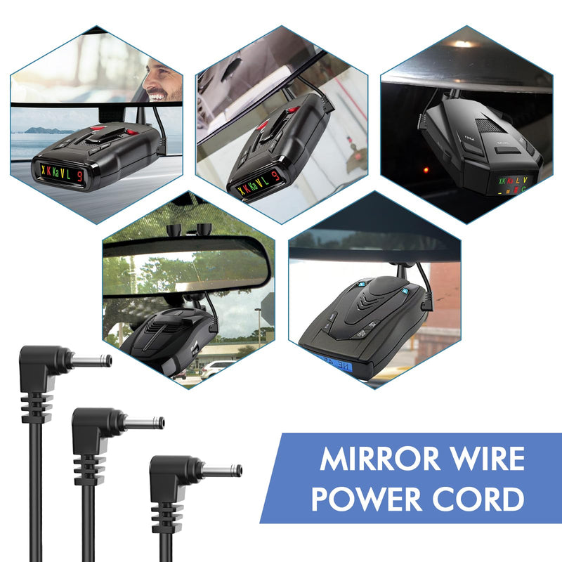 [AUSTRALIA] - Radar Detector Hardwire Power Cord, Rearview Mirror Plug Cable, with Inline Fuse Holder,Suitable for Uniden Escort Beltronics Valentine One Cobra Whistler Radar Detector,3-Piece Set,9.8'' (DC3.5) DC3.5-9.8in 