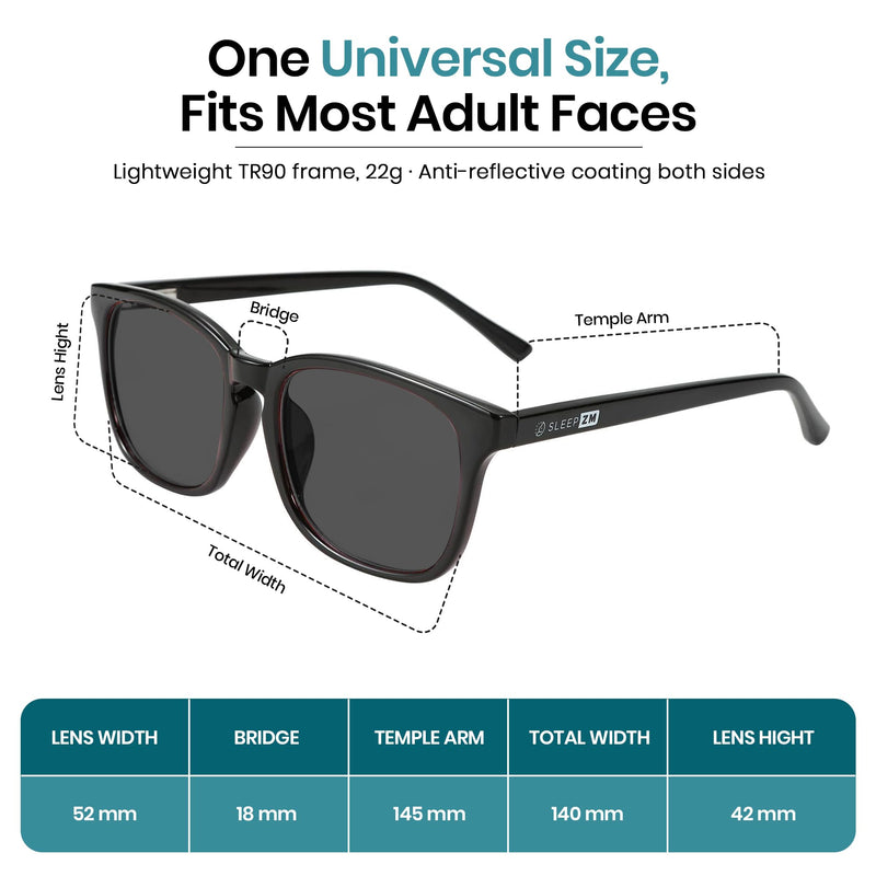Blue Light Sensitivity Glasses for Migraines, Relaxation, Relief | Eases Headaches & Photophobia, Calms Anxious Eyes, Comfy Unisex Fit Wayfarer Frame - Shade Grey Lens 41