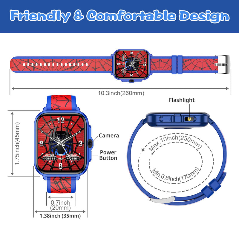 Smart Watch for Kids Boys Girls Age 5-12, Ai Functions Games HD Touch Screen Watches with Video Camera Music Player Pedometer Heart Rate Sleep Tracker Christmas Birthday Gifts for Girls