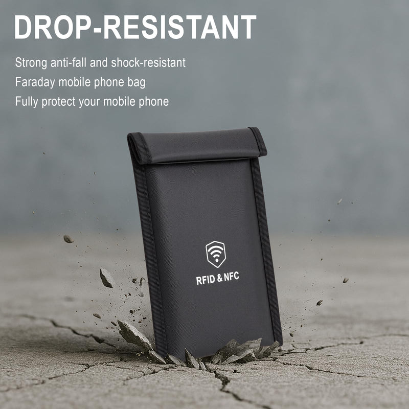 Faraday Bag Bundle for Phone and Key Fob, Signal Blocking Pouch Set for Cell Phone, Car Keys and Keyless Entry Remote, RFID Blocking Privacy Protection