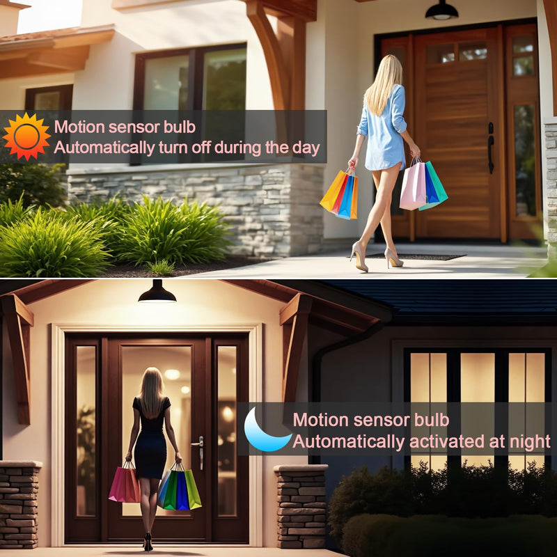 [AUSTRALIA] - McDen Motion Sensor Light Bulb, BR30 13W Equivalent 100W 6000K Daylight, Indoor Motion Activation Detector Light Bulb, E26 Base Dusk to Dawn Security Night Light. 4 Packs Daylight White BR30-13W 