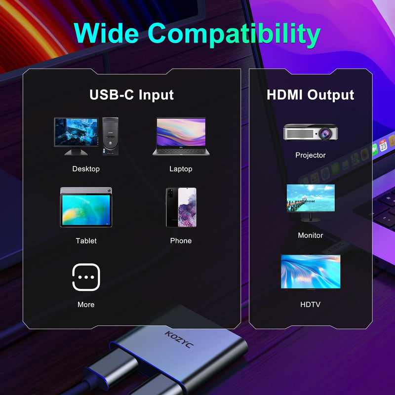USB C to Dual HDMI Adapter 4K@60hz, Type C to HDMI Splitter Extended Display for MacBook/MacBook Pro Air Dell XPS13/15, Samsung Galaxy S9/S9+ [MST Mode (Extended displays) Only for Win OS] 2-in-1 USB-C to dual HDMI