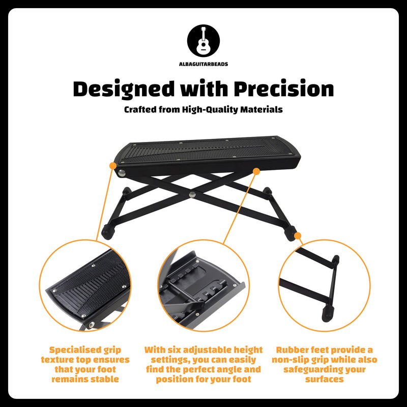 Classical Guitar Foot Rest, Acoustic Guitar Foot Stool, Adjustable Foot Rest, Alba guitar beads Foot Rest
