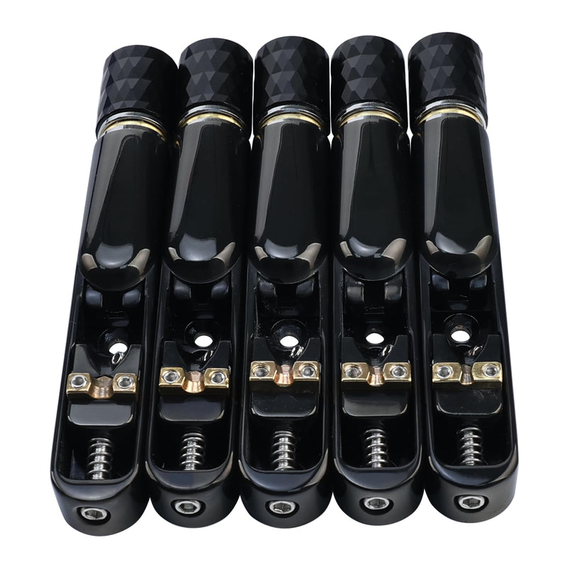 Pack of 5 Individual Single Tubular Fixed Bridge 5 String Electric Bass Bridge for Headless 5-string Bass Replacement Parts（Conductive Black） 5 Piece