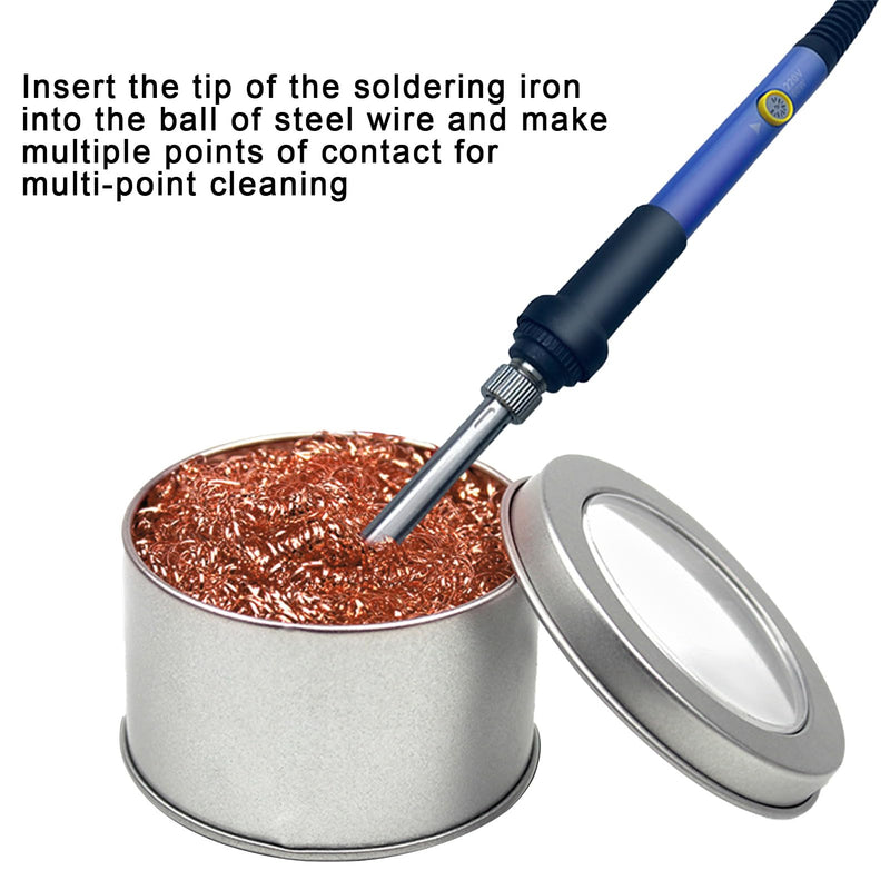 Soldering Tip Cleaner 1 Piece, Soldering Tip Cleaning Wire, Soldering Accessories, Soldering Iron Cleaner, Brass Tip Cleaner, with Stainless Steel Holder, for Cleaning Soldering Iron Tips
