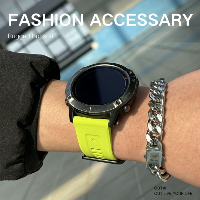 26mm watch band for garmin fenix 5x 6x 7x 3 hr quickfit 26 watch band for garmin women men silicone Black and Green Bundle