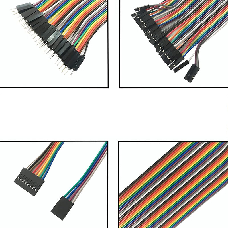 120 Pin Dupont Jumper Wires, 20 cm Wire Length (40Pin Male to Female, 40Pin Male to Male, 40 Pin Female to Female), with Arduino and Raspberry Pi Projects (Set of 3) 1 Pack (Set of 3)