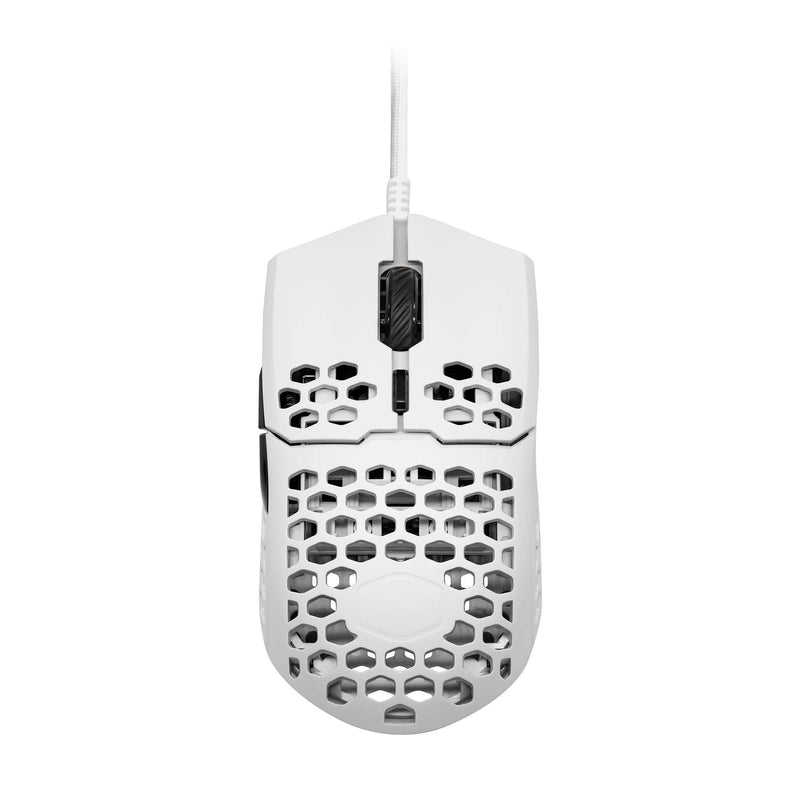 Cooler Master MM710 53G Matte White Gaming Mouse with Lightweight Honeycomb Shell, Ultralight Ultraweave Cable, Pixart 3389 16000 DPI Optical Sensor