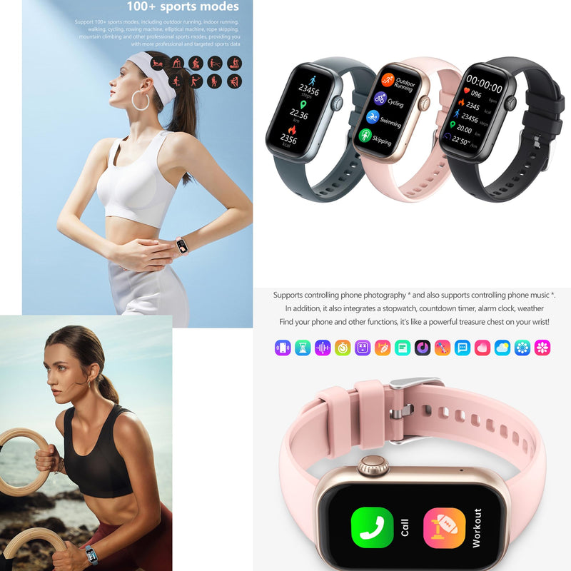 ZPIMY 1.47” AMOLED Smart Watch for Women (Make/Answer Call), 5ATM Waterproof Mens Smartwatch, Fitness Tracker Smartwatch for Android iPhones, Digital Watches Step Counter, 2 Straps (Black) Black