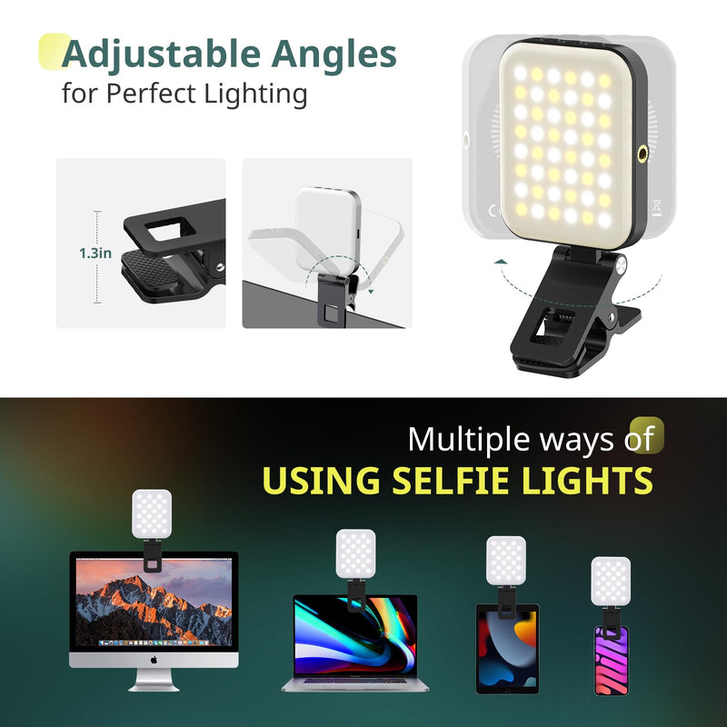 Sensyne Magnetic Selfie Light, LED Fill Light Compatible with Magsafe, iPhone, Android, iPad, Laptop, for Selfies/Photography/TikTok/Zoom Calls/Video Conference Magnetic Clip Light