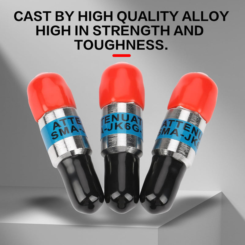 Telituny 3 Pieces Attenuator, SMA-JK Male to Female RF Coaxial Damper 2 Watt 6.0 GHz 50Ω Connector RF Coaxial DC Block Fixed Attenuator for Electrical Use (10 dB) 10db