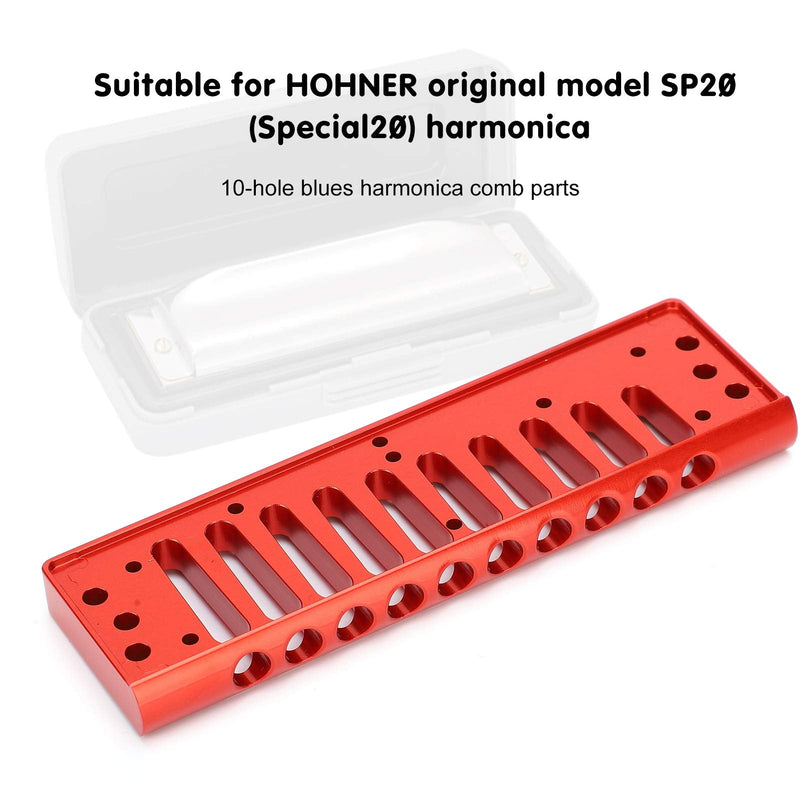 Harmonica Comb for SP20 Aluminum Aalloy 10 Hole Blues Hormonica Comb Parts Musical Instrument Parts