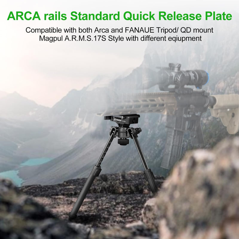 FANAUE ARCA-Swiss Bipod Adapter, ARCA-Swiss Quick Release, Arca Tripod Mount for Fanaue Tripod Heads