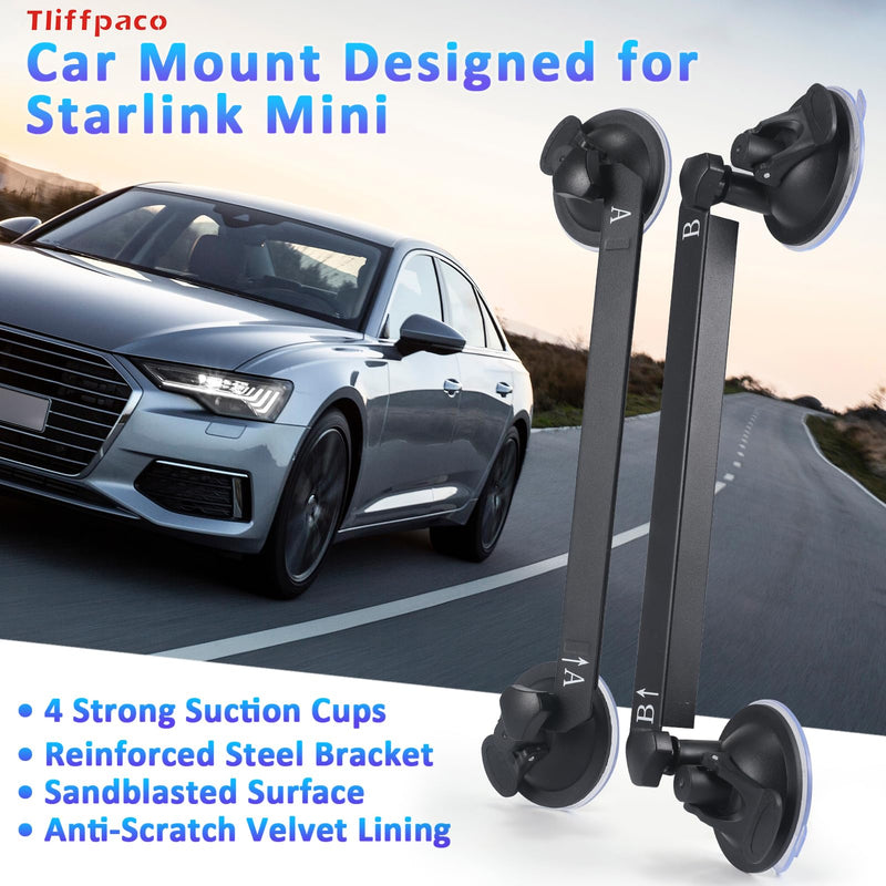 Starlink Mini Car Suction Cup Mount, Strong Adsorption for Car Windows & Sunroofs, Stable Mounting Kit Ensures Reliable Satellite Signal During Vehicle/Boat Travel, Perfect for Road Trips 4 Suction Cups