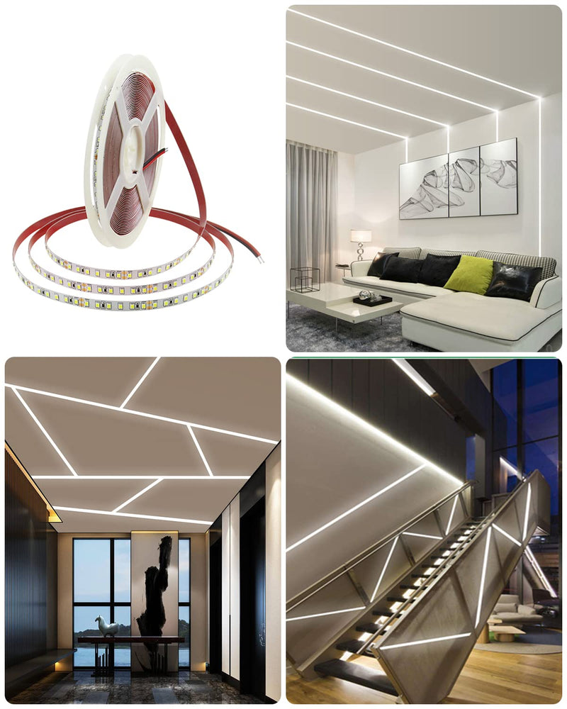 ALITOVE 65.6ft White LED Strip Lights Daylight 6000K 24V Ultra-Bright 120LEDS/M High-Density LED Flexible Light Strip 20M 2400 LEDs 2835 SMD Commercial Grade Rope Lights (No Power Adapter) Daylight White SMD 20M IP20