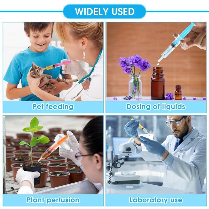 Pack of 30 Disposable Syringes, 5 ml, Plastic Syringe with Cap, Feeding Syringe Without Needle, Sterile Syringes for Animal Feeding, Refills, Liquids, 5 Colours