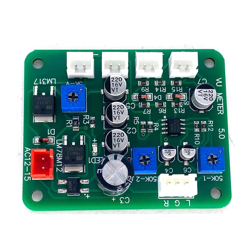 2PCS 35mm VU Meter Stereo Audio Level Indicator Audio Meter Backlight Adjustable + Audio Level Amplifier Driver Board