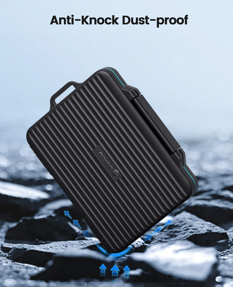 ORICO 24 Slots SD Card Case Holder for 12 SD TF Card Waterproof Shock Resistant Memory SD Card Carrying Storage Organizer Box with Labels TF(Micro SD) Card×12,SD Card×12