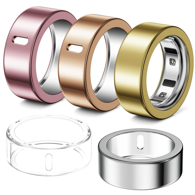 5 Pack Covers + Charger Compatible with Oura Ring Gen 4 Size 6, Scratch-Resistant Protective Case and Fast Charging for Aura Ring 4 Accessories (Not for Oura Ring 4 Ceramic)