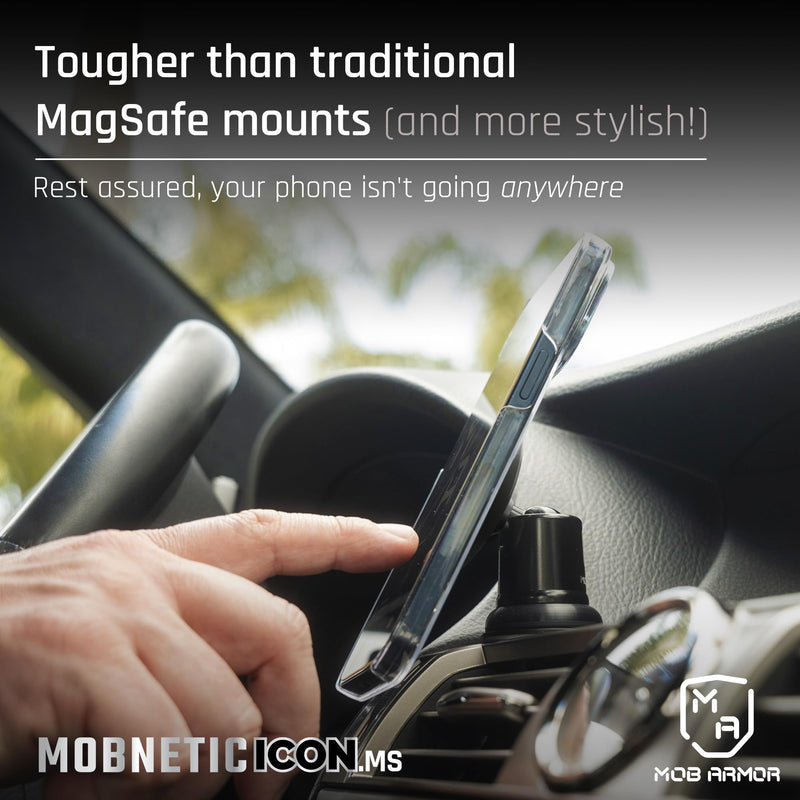Mob Armor MobNetic Icon.MS MagSafe Car Phone Mount, Bronze | 90lb Pull Force, 90º Tilt, 360º Rotation, Aluminum Build, Compatible with iPhone & Android, MagSafe