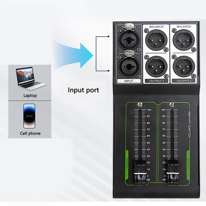 Professional Passive Volume Controller - Low Noise Audio Attenuator for Studio Recording, Live Sound Mixing | Compact Aluminum Alloy Design | Perfect for Sound Engineers & Studio Technicians
