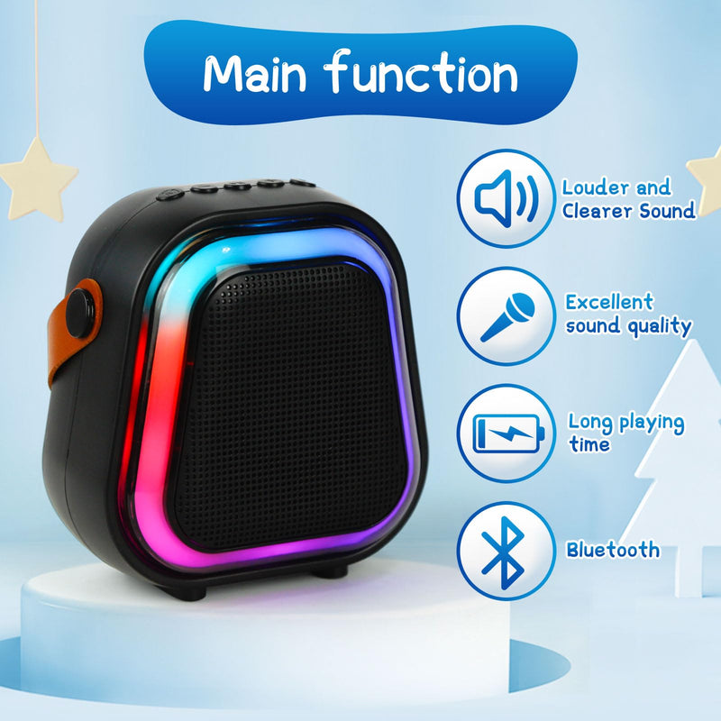 Kids Karaoke Machine for Adults, Portable Bluetooth Mini Karaoke Microphone, Singing Speaker with 2 Wireless Mic and Party Light, Birthday Gifts for Boys Girls, Family Home Party