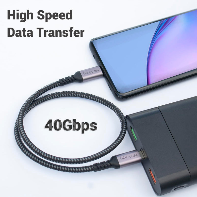 1.5FT USB 4 Cable 2 Packs 40Gbps USB 4 Cable with 240W Fast Charging and 8K Video Display Compatible with Thunderbolt 4, Thunderbolt 3, MacBook, iPhone 16/16 Plus/16 Pro Max 1.5ft, 1.5ft 240W / 40Gbps / 8k