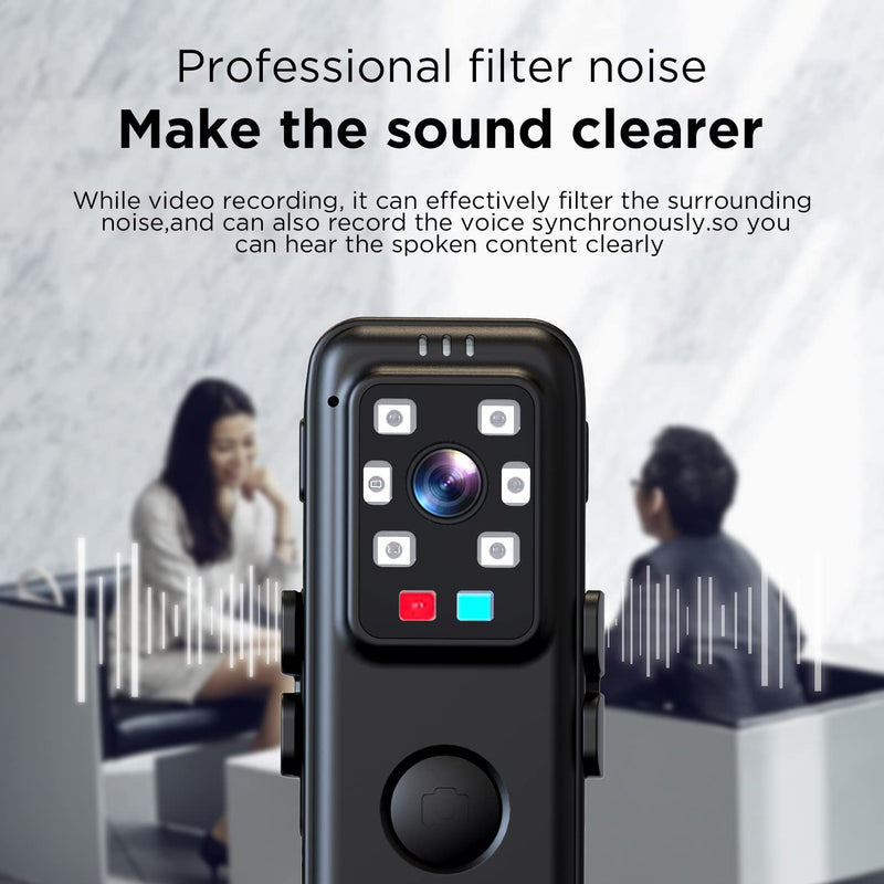 1080P Body Camera with Audio and Video, Mini Body Cameras with Infrared Night Vision, Police Body Cam Pocket Camcorder for Riding,Meeting,Indoor,Outdoor(Included 32g SD Card)