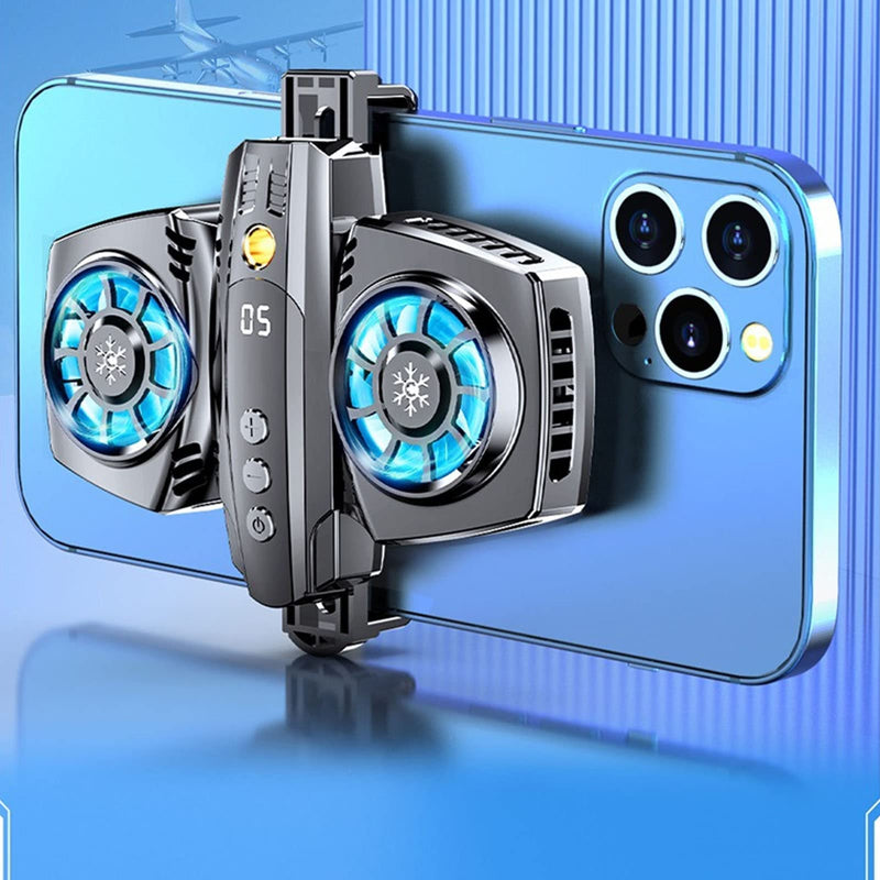 Cell Phone Cooler, Low Noise Cellphone Radiator with Dual SemiConductor Cooling Chip, Mobile Phones with Width of 2.6 to 3.5in for Live Streaming, Outdoor Vlog, Gaming