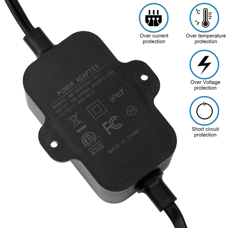 20Ft/6m Charging Cable Power Adapter Designed for Blink Video Doorbell (Replace Battery), Blink Outdoor 4 (4th Gen) & XT3, Doorbell Transformer with IP67 Weatherproof Power Cable Black